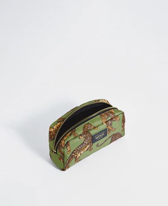 Erkek genel Olive Leopard Makeup Bag