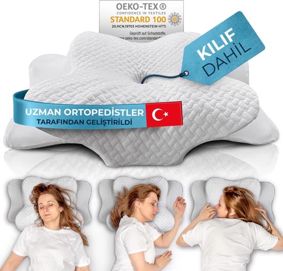 Erkek genel Boyun Destekli Ortopedik Visko Yastık Beyaz