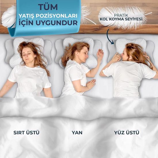 Erkek genel Boyun Destekli Ortopedik Visko Yastık Beyaz
