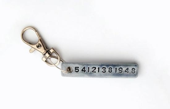 Erkek genel 54121381948 Şerit Anahtarlık -Gri