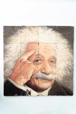 Erkek genel Einstein Portre Traverten Taş Tablo