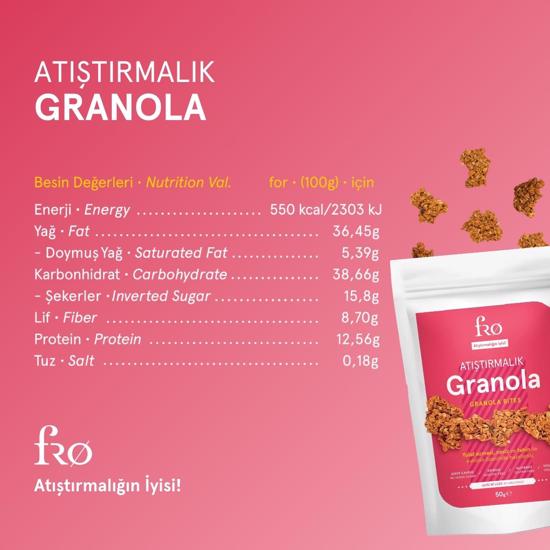 Erkek genel Atıştırmalık Granola-Vegan Glutensiz 50 gr