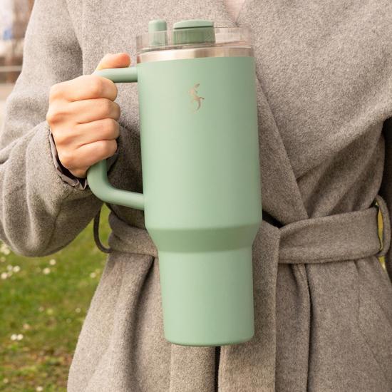 Erkek genel Big Cup 1.2 L Adaçayı Yeşil Termos, Paslanmaz Çeli