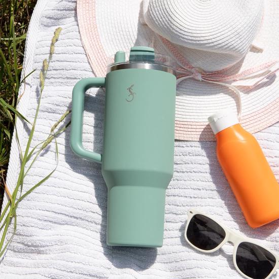 Erkek genel Big Cup 1.2 L Adaçayı Yeşil Termos, Paslanmaz Çeli