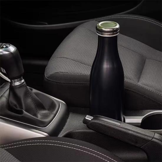 Erkek genel Mat Siyah Termos 500 ml, Paslanmaz Çelik Sızdırmaz