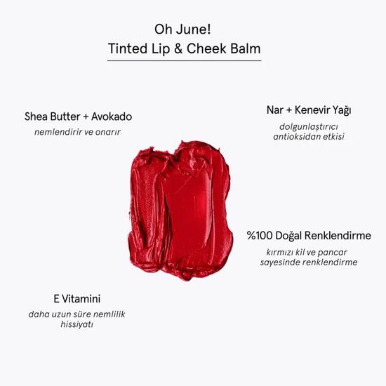 Men genel Oh June! Lip And Cheek Balm, Vegan