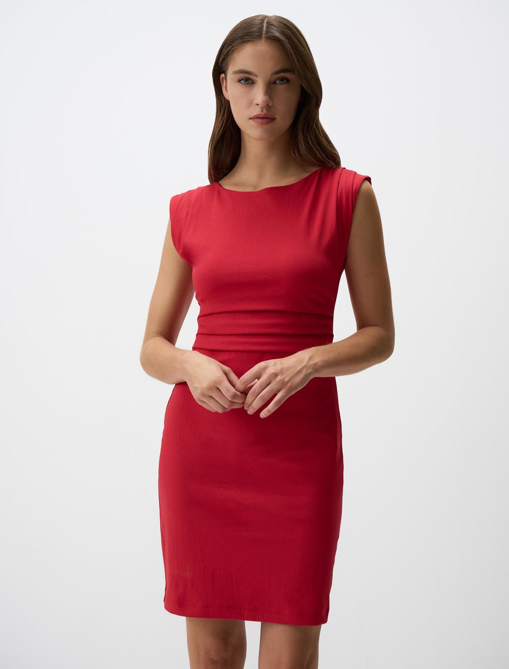 【海外 正規品】 Boat Neck Sleeveless Mini Dress トップス