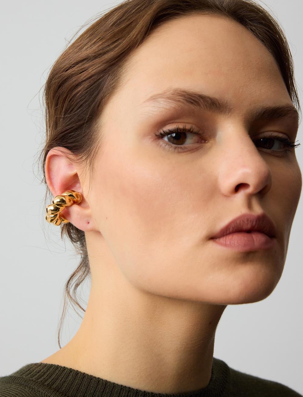 ピアス [PRIMAUTE] Cubic Ball Twist Earring burgu-desenli-halka-