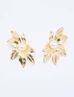 Pearl Detailed Flower Figured Earrings