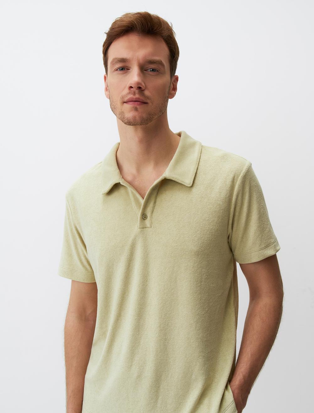 Tシャツ・カットソー   South Beige Logo Open Collar Polo Short Sleeve Polo Ralph Lauren - Beige polo shirt with white mini-logo