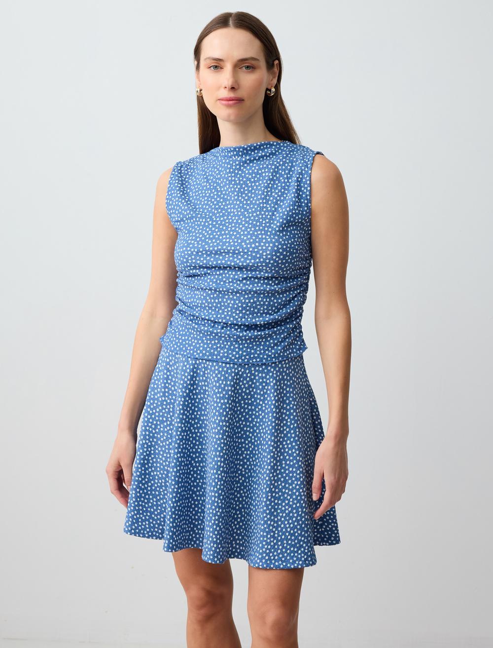 【BAON】Kyotoru Banding Dot Midi Skirt Tokunbo Midi Skirt | Structured Dutch Wax Cotton | Kemi Telford