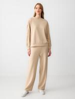 High Waist Wide Leg Relaxed Fit Knitted Modal Pants