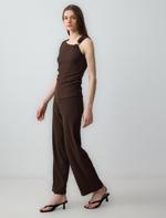Asymmetric Collar Blouse Combination