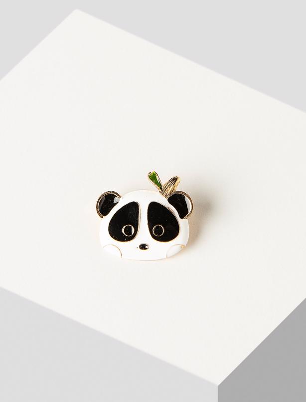 Bayan Beyaz Panda Figürlü Broş