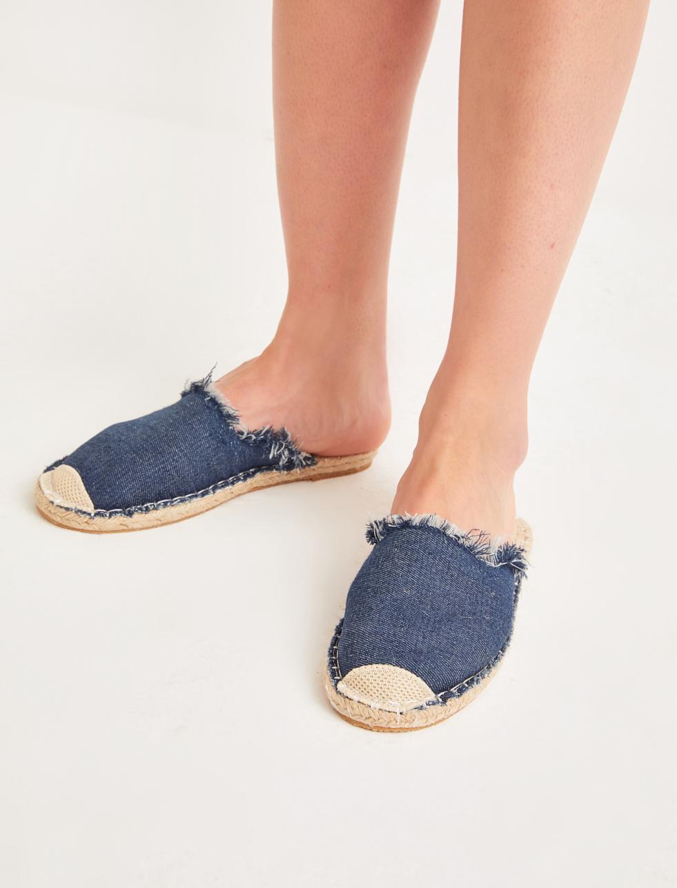 Bayan Denizci Mavisi Denim Terlik