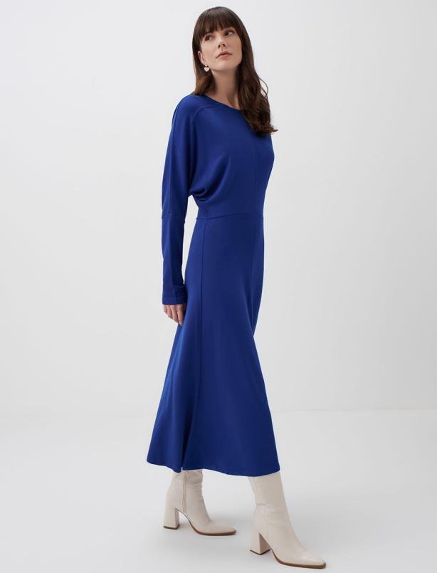 Bayan  Uzun Kollu Şık Basic Midi Elbise