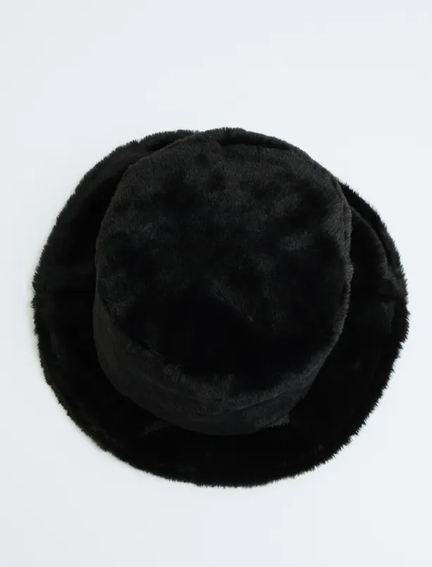 Bayan Siyah Yumuşak Dokulu Fötr Şapka