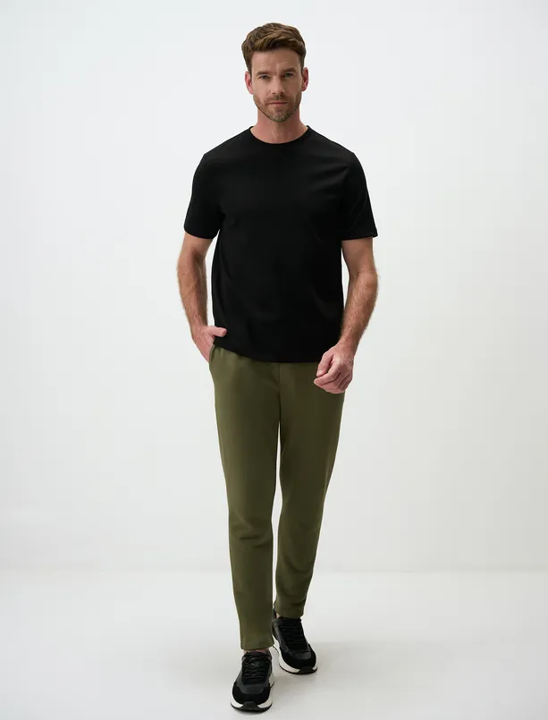 Women Black Crew Neck Short Sleeve Mens Basic T-Shirt