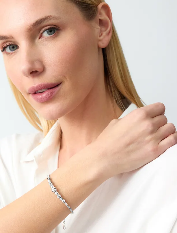 Women Grey Adjustable Bracelet with Shiny Ball Figure