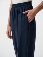 Lacivert Beli Lastikli Dar Paça Cepli Pantolon_4