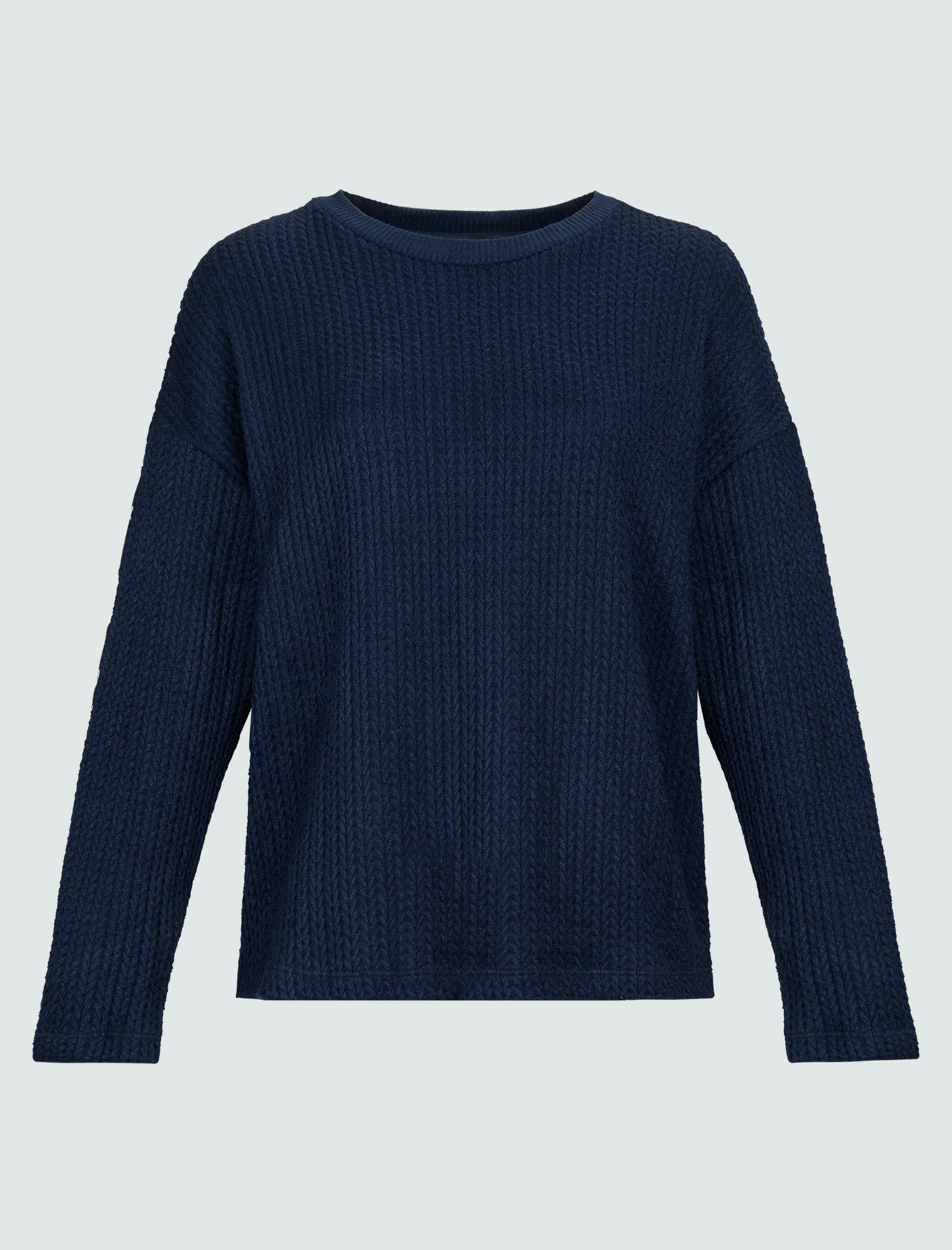 Crew Neck Long Sleeve Patterned Knitted Sweatshirt Crew Neck Long Sleeve Patterned Knitted Sweatshirt