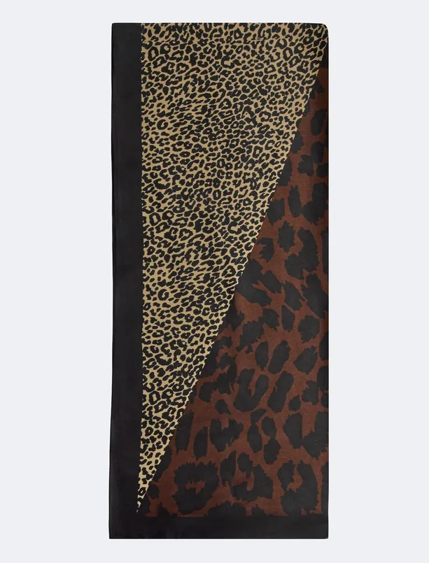 Women Brown Leopard Print Shawl