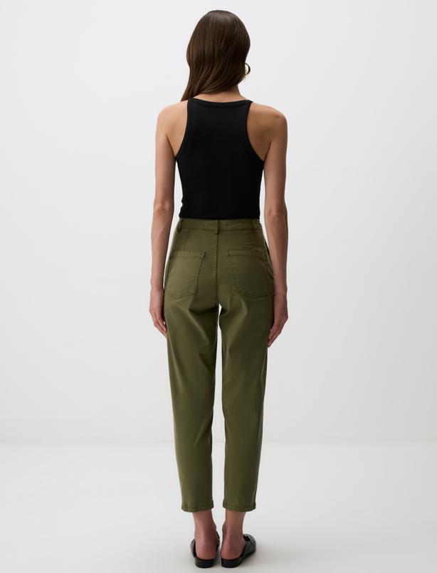 Haki Normal Bel Cepli Gabardin Pantolon_5