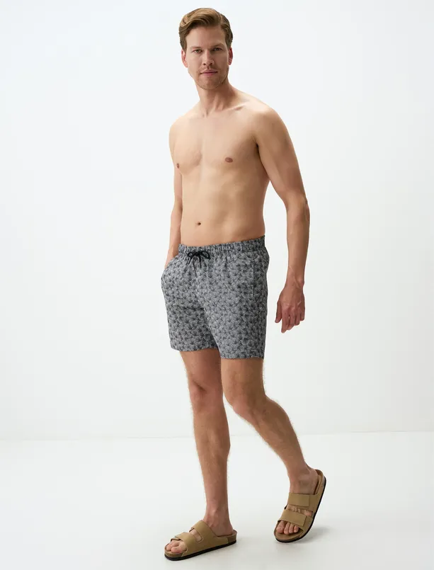 Women Dark Blue Casual Patterned Mens Sea Shorts