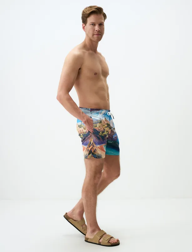 Women Mixed Printed Patterned Mens Sea Shorts