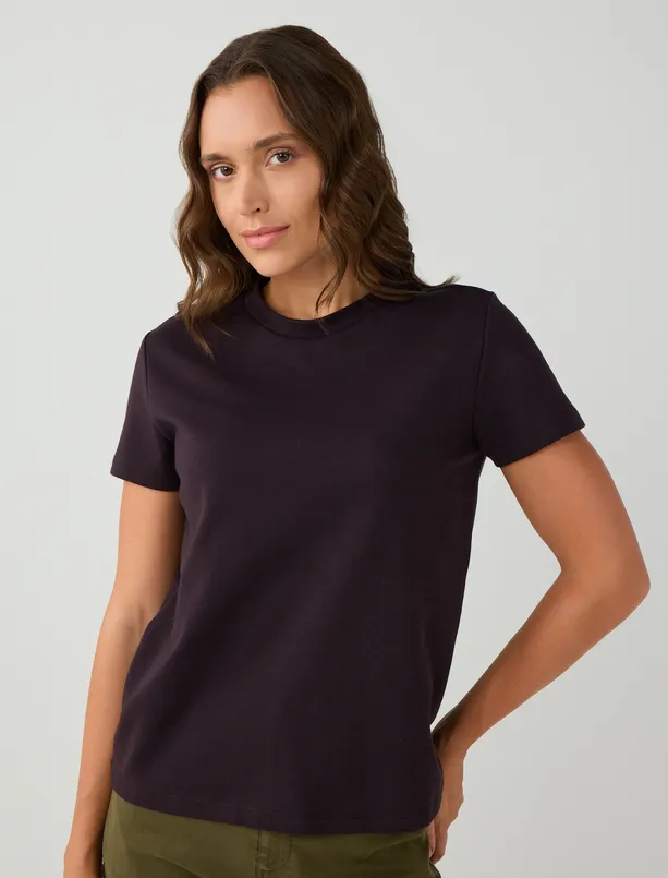 Women  Crew Neck Basic Short Sleeve T-Shirt