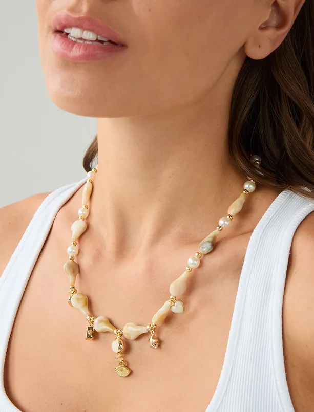 Bayan  Çoklu Charm Detaylı Ayarlanabilir Kolye