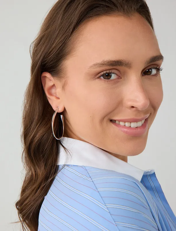 Women Grey Elegant Half Hoop Earrings