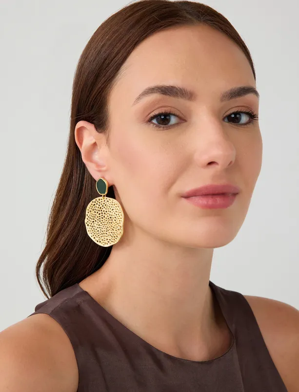 Women Yellow Tissue Detailed Dangle Earrings