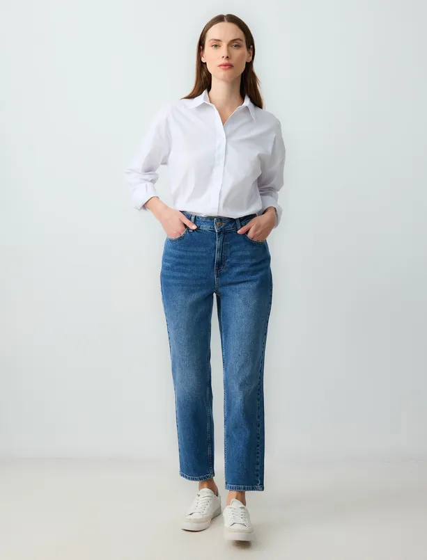 Women White Relaxed Fit Long Sleeve Woven Poplin Shirt