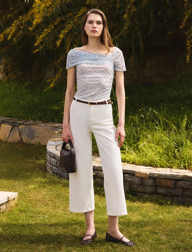 Women  High Waist Wide Leg Relaxed Fit Denim Pants