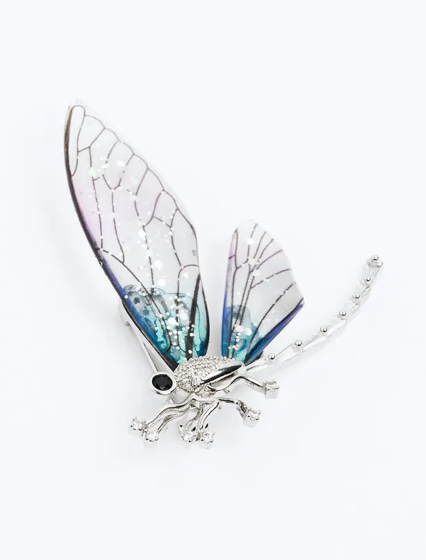 Women Mixed Shiny Brooch with Dragonfly Figures
