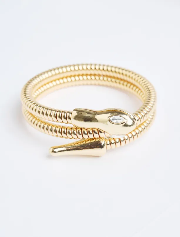 Women Yellow Snake Figured Bracelet