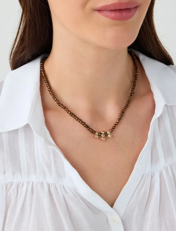 Women  Natural Stone Detailed Beaded Necklace
