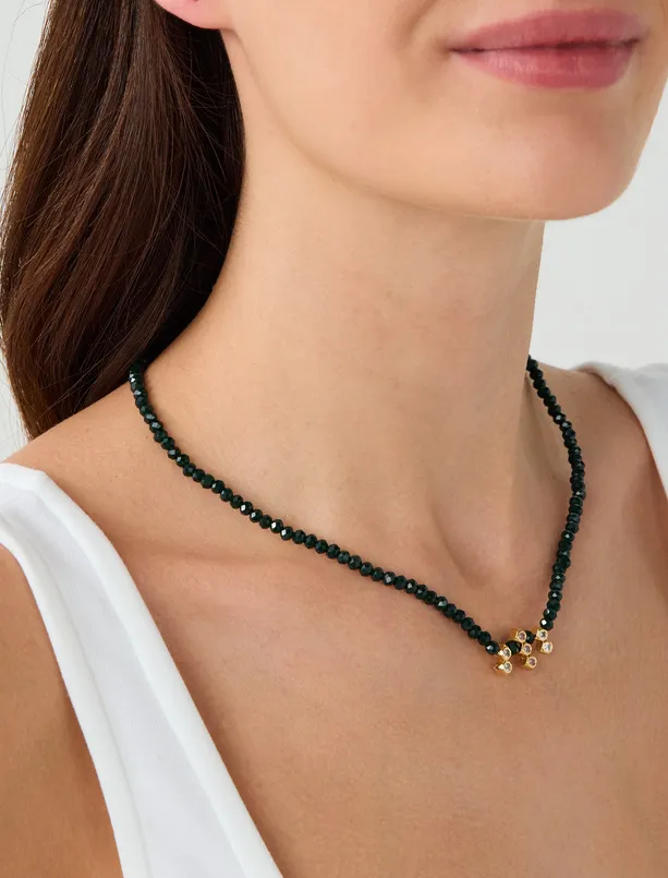 Women  Natural Stone Detailed Beaded Necklace