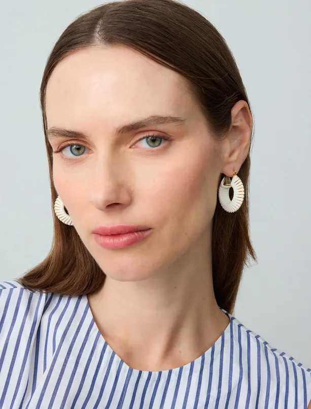 Women  Color Detailed Hoop Earrings