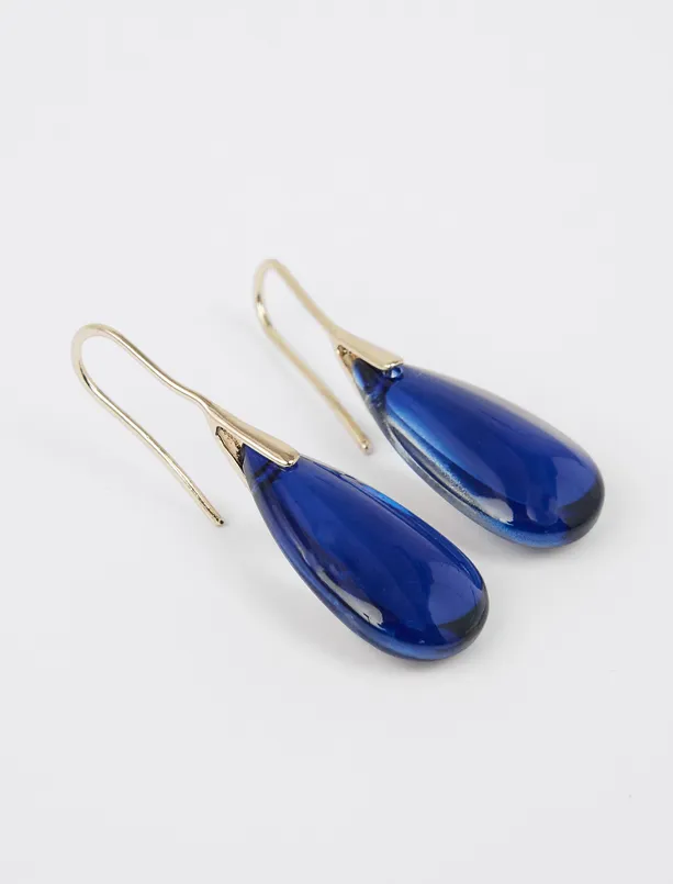 Women Blue Drop Figured Dangling Elegant Earrings