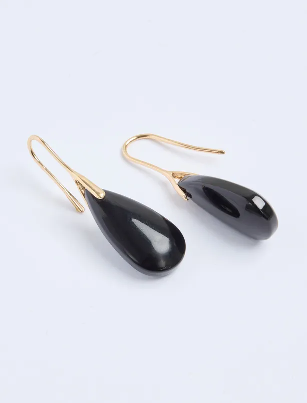 Women Black Drop Figured Dangling Elegant Earrings