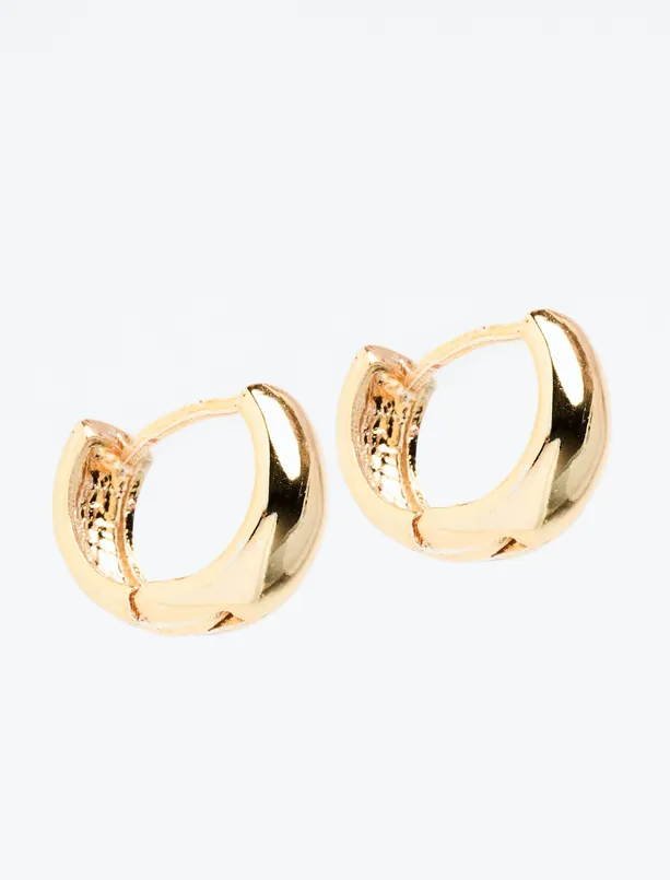 Women Yellow Thick Half Hoop Earrings