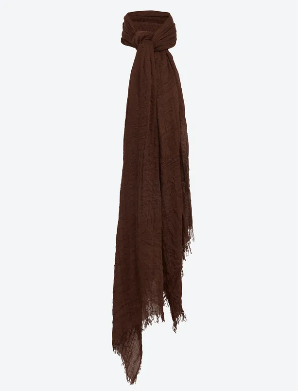 Women Brown Tasseled Woven Shawl