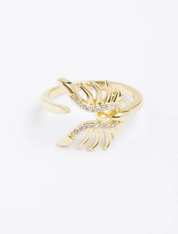 Women Yellow Butterfly Figured Ring