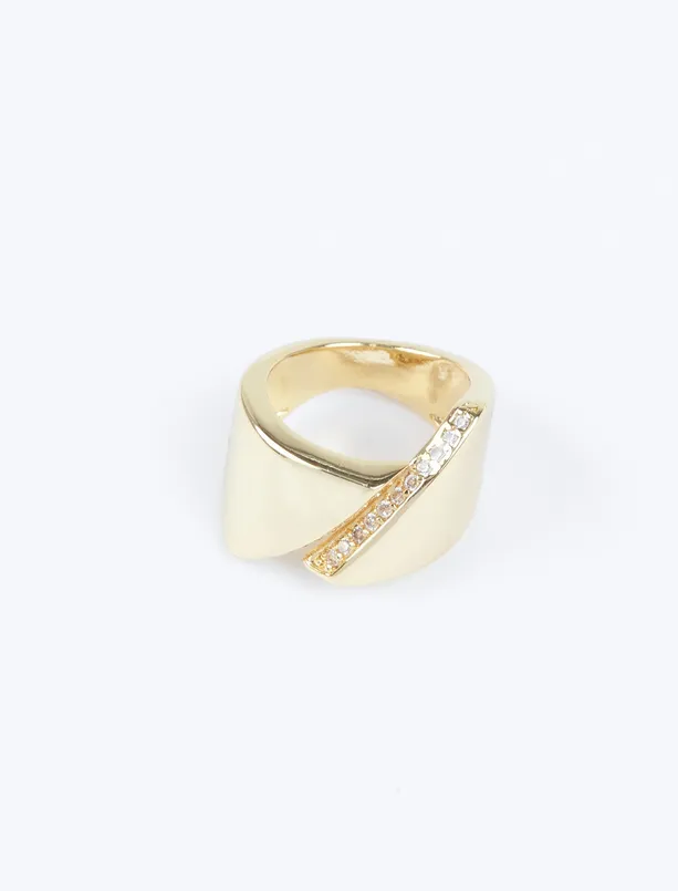 Women Yellow Modern Stone Figured Ring