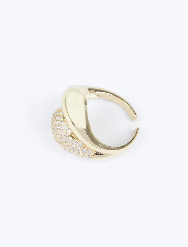Women Yellow Drop Figured Stone Ring