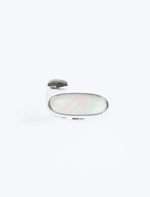 Women Grey Ribbon Figured Ring