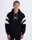 Authentic Benedict Hoodie Erkek Siyah-Beyaz Oversize Fit Hoodie