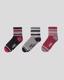 Tely 3pack Unisex Siyah-Gri-Kırmızı Çorap